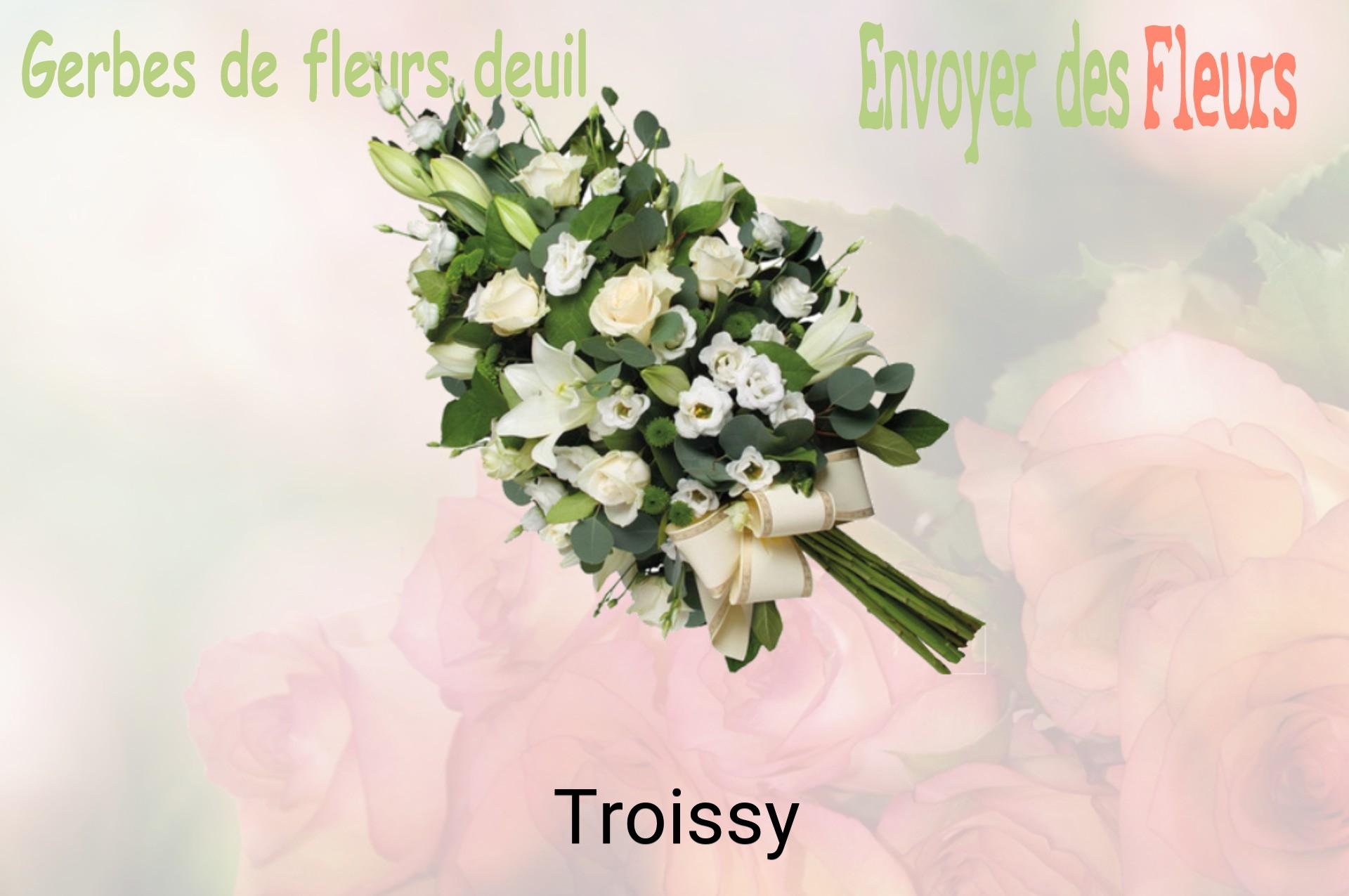 Gerbe de fleurs de deuil livrée à Troissy